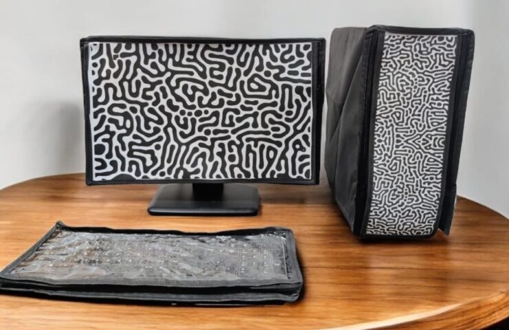 perfect-fit transparent dust covers for CPU, keyboard & monitor