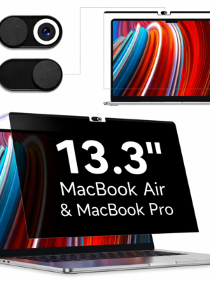 Blufury® - 13.3 inch Macbook Privacy Screen Filter | Anti-Spy Double-Sided HD Glass | Protects Confidential Data from Side Viewing