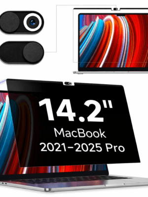 Blufury® - 14.2 inch Macbook Privacy Screen Filter | Anti-Spy Double-Sided HD Glass | Protects Confidential Data from Side Viewing