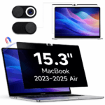 Blufury® - 15.3 inch Macbook Privacy Screen Filter | Anti-Spy Double-Sided HD Glass | Protects Confidential Data from Side Viewing