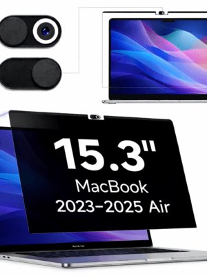 Blufury® - 15.3 inch Macbook Privacy Screen Filter | Anti-Spy Double-Sided HD Glass | Protects Confidential Data from Side Viewing