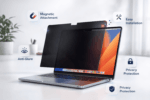 Blufury® - 13.6 Inch Magnetic Privacy Screen Filter for MacBook | 2-in-1 Anti-Spy & Blue Light Reduction | Removable