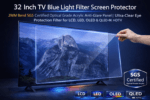 Blufury® - 32 Inch TV Blue Light Filter Screen Protector | 2MM Optical Grade Acrylic | SGS Certified Anti-Glare Eye Protection Panel