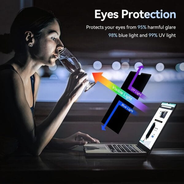 Blufury® - 16.2 Inch Magnetic Privacy Screen Filter for MacBook | 2-in-1 Anti-Spy & Blue Light Reduction | Removable
