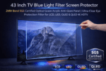 Blufury® - 43 Inch TV Blue Light Filter Screen Protector | 2MM Optical Grade Acrylic | SGS Certified Anti-Glare Eye Protection Panel