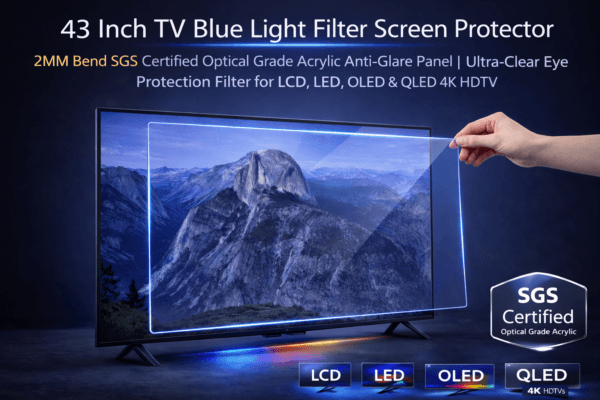 Blufury® - 43 Inch TV Blue Light Filter Screen Protector | 2MM Optical Grade Acrylic | SGS Certified Anti-Glare Eye Protection Panel