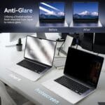 Blufury® - 16.2 Inch Magnetic Privacy Screen Filter for MacBook | 2-in-1 Anti-Spy & Blue Light Reduction | Removable