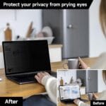 Blufury® - 15.6 Inch Laptop Privacy Screen Filter, Anti-Spy Double-Sided HD Glass | Protects Confidential Data from Side Viewing |16:9