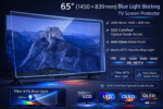 Blufury® - 65 Inch TV Blue Light Filter Screen Protector | 2MM Optical Grade Acrylic | SGS Certified Anti-Glare Eye Protection Panel