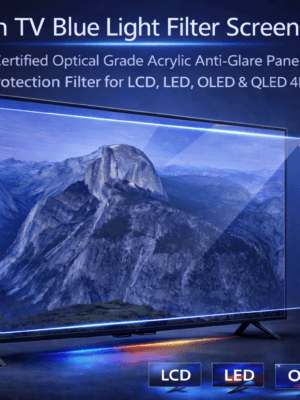 Blufury® - 65 Inch TV Blue Light Filter Screen Protector | 2MM Optical Grade Acrylic | SGS Certified Anti-Glare Eye Protection Panel