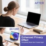 Blufury® - 15.6 Inch Laptop Privacy Screen Filter, Anti-Spy Double-Sided HD Glass | Protects Confidential Data from Side Viewing |16:9