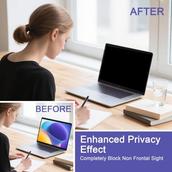 Blufury® - 15.6 Inch Laptop Privacy Screen Filter, Anti-Spy Double-Sided HD Glass | Protects Confidential Data from Side Viewing |16:9