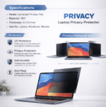 Blufury® - 15.6 Inch Laptop Privacy Screen Filter, Anti-Spy Double-Sided HD Glass | Protects Confidential Data from Side Viewing |16:9