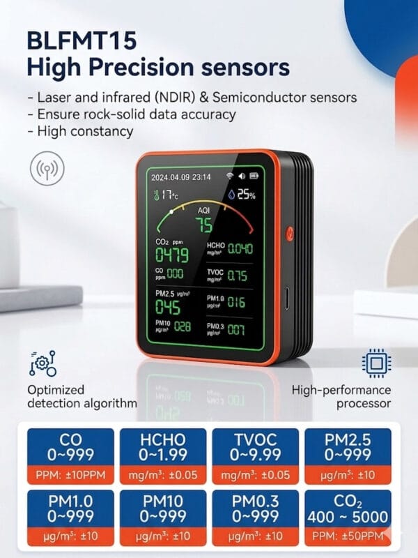 Blufury AirSense 15 Pro - WiFi Smart AQI Monitor | BLFMT15