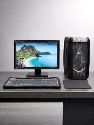 Blufury computer anti-dust cover with clear PVC screen layer protection