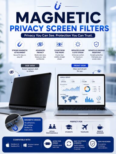 Blufury Removable Magnetic Privacy Screen Filters